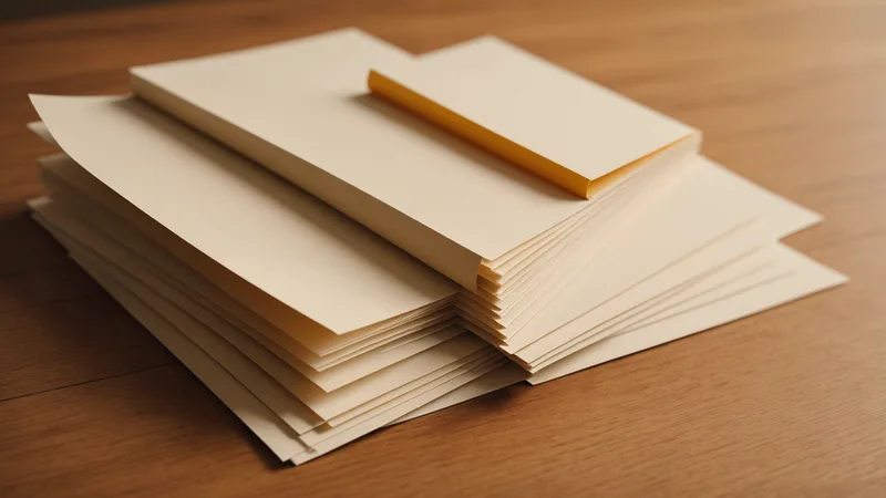 Document folder and routing paths on a desk, abstract warm tones